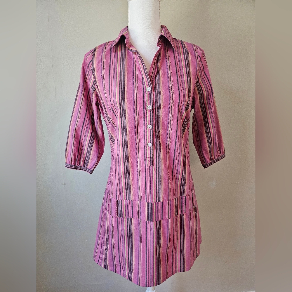 Ikebana Womens Y2K Striped Dress/Tunic